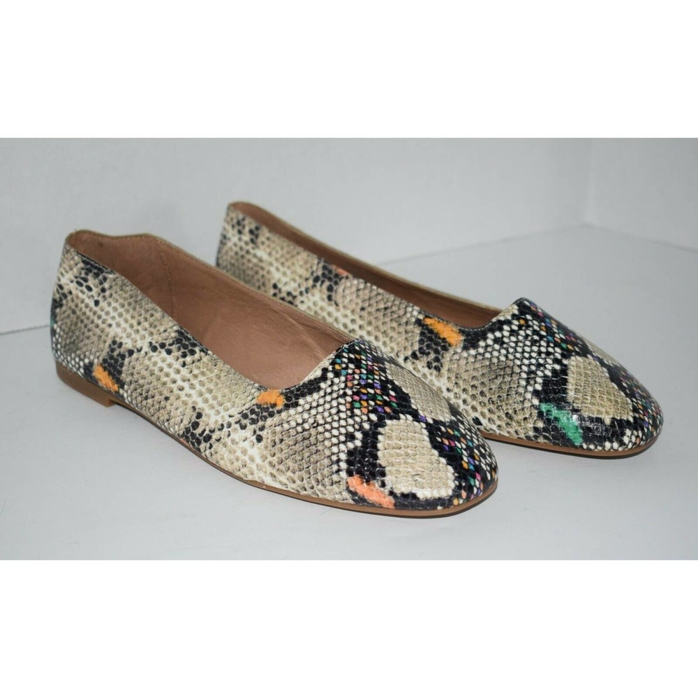 Madewell Cory Flat Snake Embossed Leather Shoes